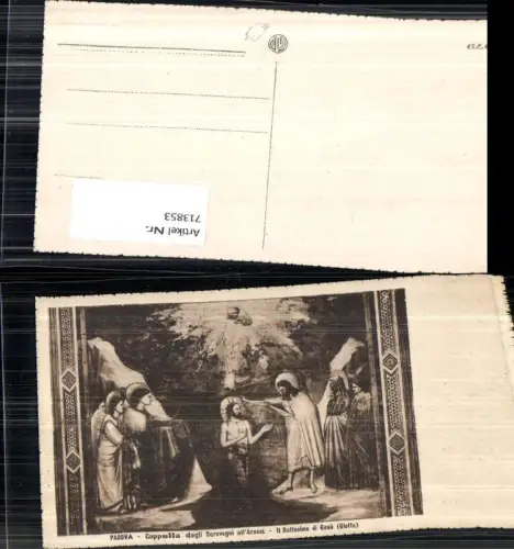 713853 Padova Padua Capella degli Scrovegni all Arena Il Battesimo di Gesu Giotto Italy