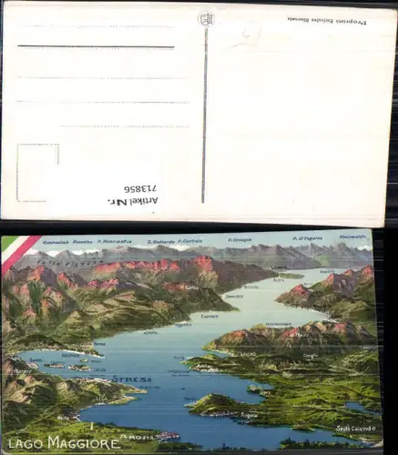 713856 Lagekarte Lago Maggiore Stresa Pallanza Cannero Locarno Italy