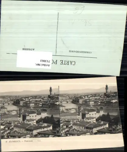 713863 Stereo Ak Florence Florenz Firenze Panorama Italy