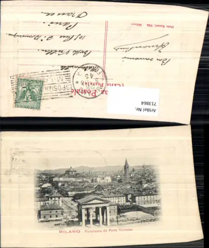713864 Milano Mailand Panorama da Porta Ticinese Präge Passepartout Italy