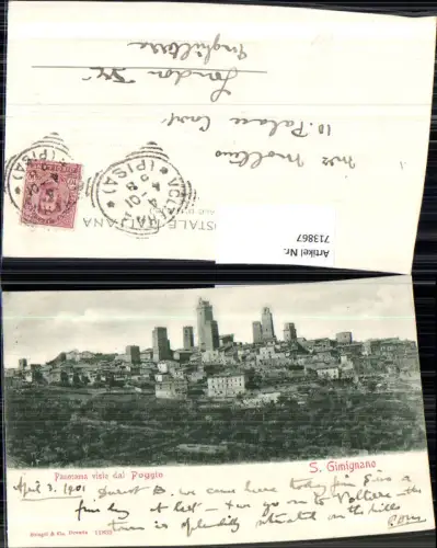 713867 S. Gimignano Panorama visto dal Poggio Italy Stengel Co 11833