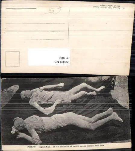 713883 Pompei Impronta di cadavere di uomo e donna sorpresi dalla lava Vulkan Menschen in Asche Italy