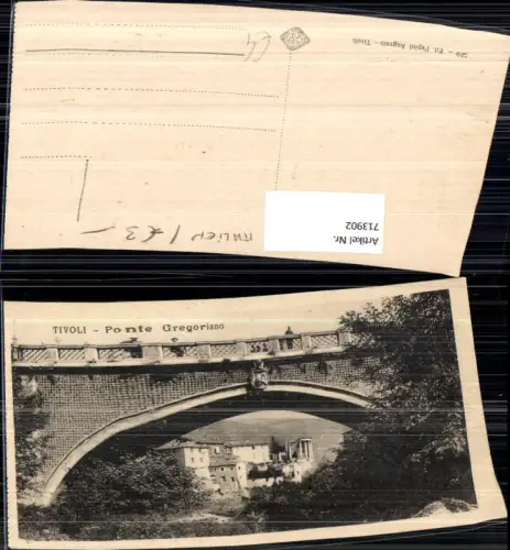 713902 Tivoli Ponte Gregoriano Brücke Italy