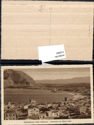 713904 Mondello Lido Palermo Panorama da Monte Gallo Italy