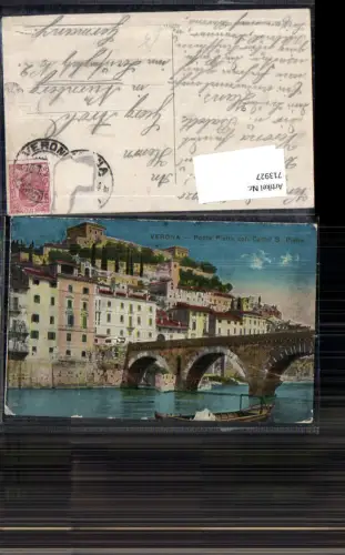 713927 Verona Ponte Pietra con Castel S. Pietro Brücke Italy