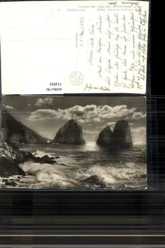 713942 Foto AK Capri Faraglioni e Mareggiata Küste Brandung Felsen Italy