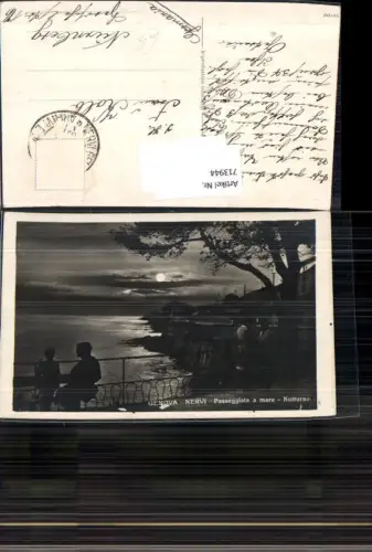 713944 Foto AK Genova Nervi Passeggiata a mare Notturno Genua Nachtansicht Ufer Italy