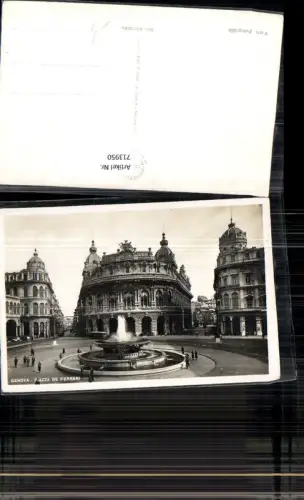 713950 Foto AK Genova Genua Piazza de Ferrari Springbrunnen Brunnen Italy