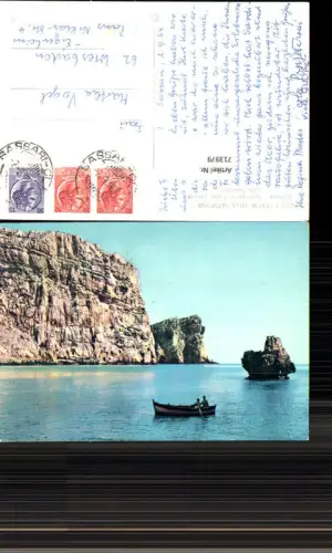 713979 Sardegna Sardinien Alghero Sperone di Capo Caccia La Pastera Boot Küste Felsen Italy