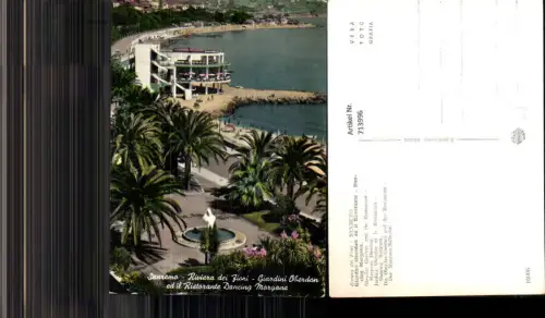 713996 Foto AK Riviera dei Fiori Sanremo Giardini Oberdan ed il Ristorante Dancing Morgana Italy