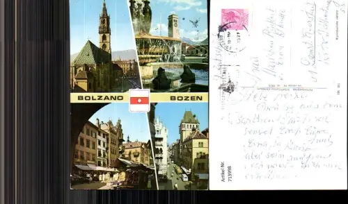 713998 Mehrbild AK Bolzano Bozen Kirche Brunnen Markt Straßenpartie Italy