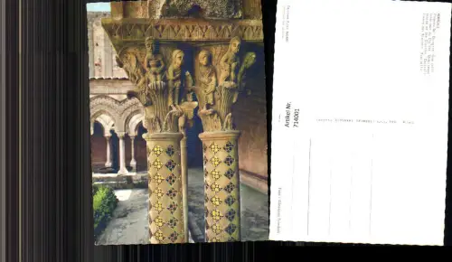 714001 Monreale Interno del Chiostro Capitelli Kloster Kreuzgang Italy