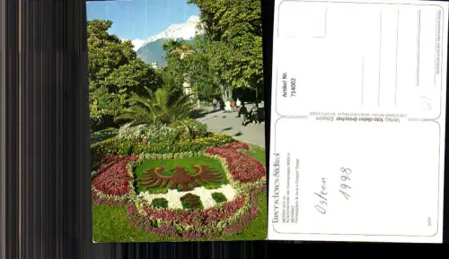 714002 Meran Merano Kurpromenade mit Texelgruppe Passegiatta di cura e Gruppo Tessa Italy