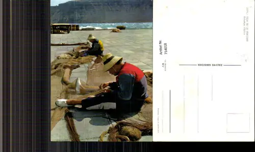 714018 Isla de la Graciosa Estampa tipica Fischer nähen Netze Fischen Italy
