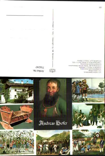 716247 Mehrbild AK St. Leonhard in Passeier Andreas Hofer Geburtshaus Portrait v. Altmutter Wiege