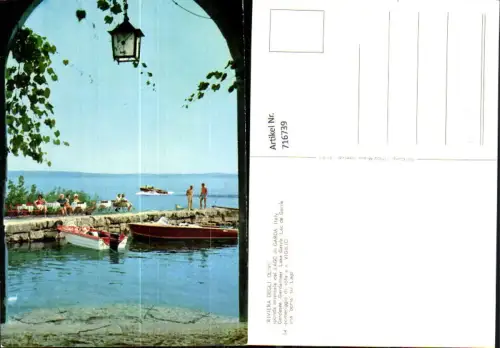 716739 Foto AK Lago di Garda Gardasee Bootshafen Motorboot Italy