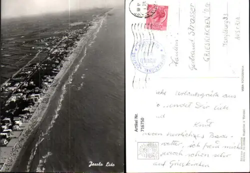 716750 Foto AK Luftbild Jesolo Lido Strand Küste Italy