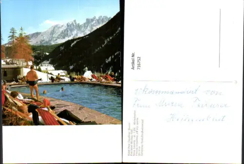716752 Foto AK Welschnofen Hotel Post Cavallino Bianco Posthotel Weißes Rößl Schwimmbad Italy