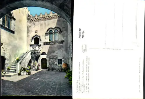 716754 Foto AK Taormina Il cortile del Palazzo del Parlamento Corvaja Hof Parlament Palast Italy