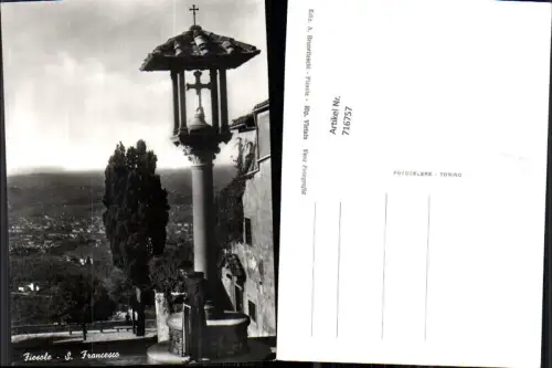 716757 Foto AK Fiesole S. Francesco Mönch Kreuz Italy Lesen
