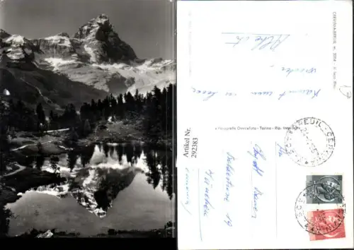 292383,Valle d'Aosta Aosta Cervinia-Breuil Il lago Bleu Bergkulisse See