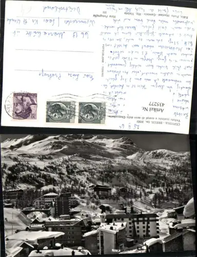 435277,Valle d'Aosta Aosta Breuil Cervinia Veduta centrale e campi neve Chappellette Winterbild