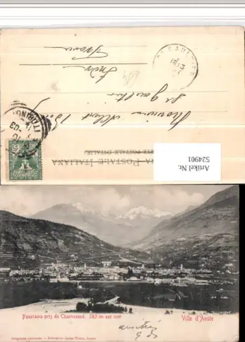 524901,Valle D Aosta Panorama pris de Charvensod Totale Bergkulisse