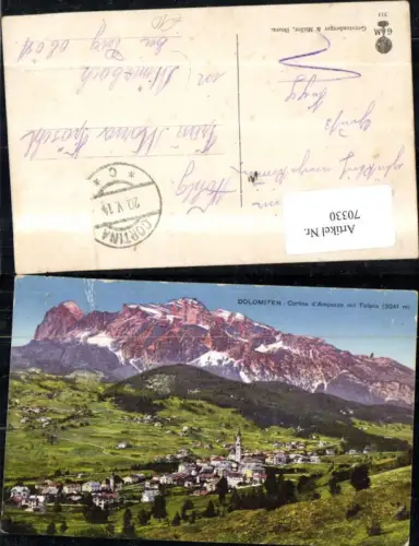 70330,Dolomiten Cortina d´Ampezzo mit Tofana 1914