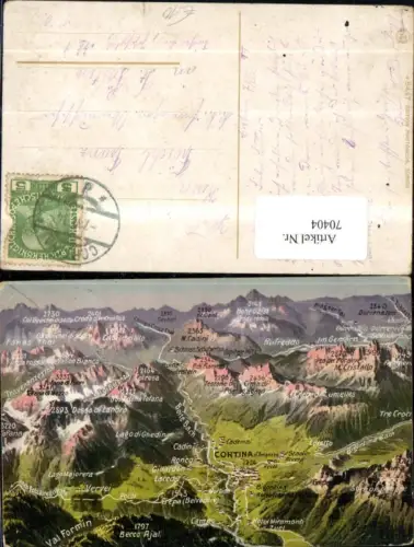 70404,Cortina Gipfelkarte 1914