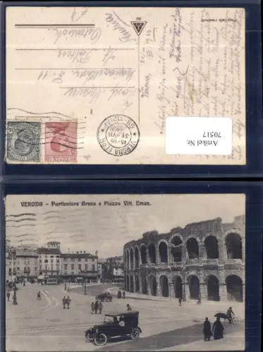 70517,Verona Particolare Arena e Piazzo Vitt Eman 1931