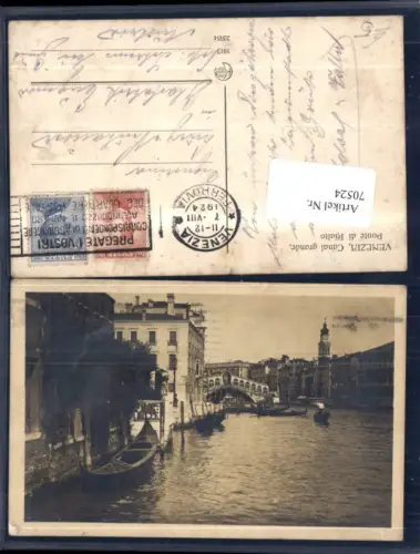 70524,Venezia Canal Grande Ponte di Rialto 1924