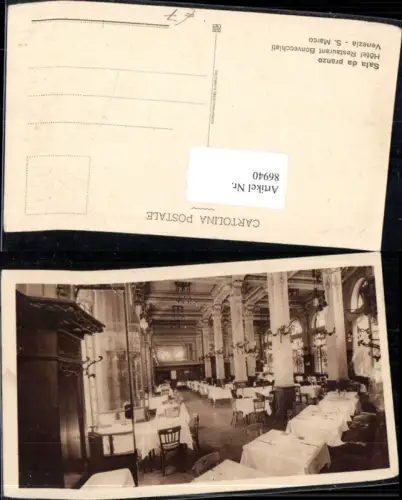 86940,Foto AK Sala da pranzo Hotel Bonvecchiati Venezia Venedig Veneto