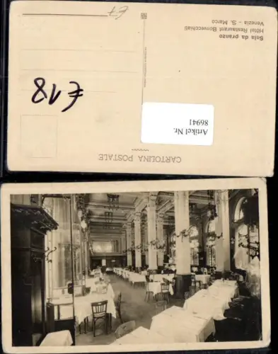 86941,Foto AK Sala da pranzo Hotel Bonvecchiati Venezia Venedig Veneto