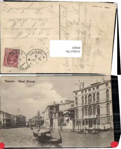 89883,Venezia Canal Grande Gondel 1900