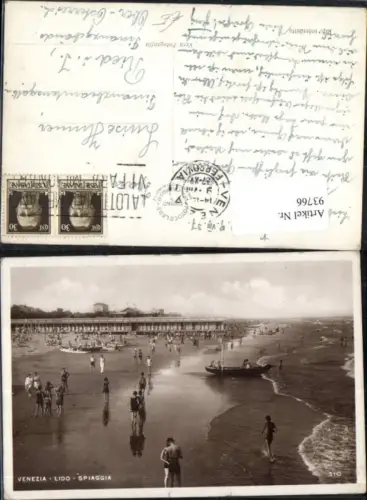 93766,Venezia Venedig Lido Spiaggia Strand Badegäste Italien