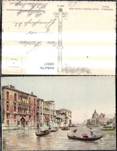 100017,Künstler Ak Veneto Venezia Venedig Canal Grande e Chiesa della Salute Gondeln
