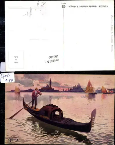 100100,Künstler Ak Veneto Venezia Venedig Gondola ed Isola di S. Giorgio Gondel