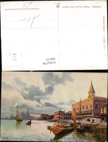 100155,Künstler Ak Veneto Venezia Venedig Palazzo Ducale dalla Laguna Gondel