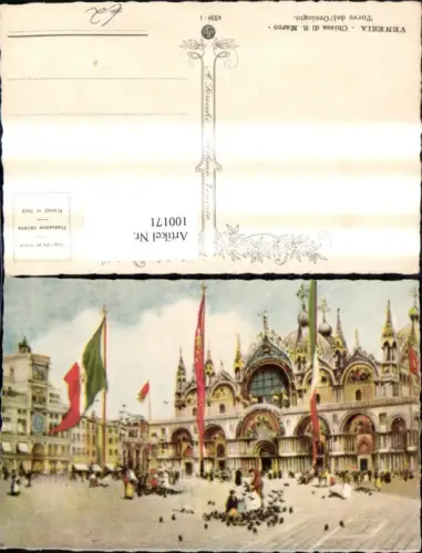 100171,Künstler Ak Veneto Venezia Venedig Chiesa di S. Marco Torre dell Orologio Markusplatz