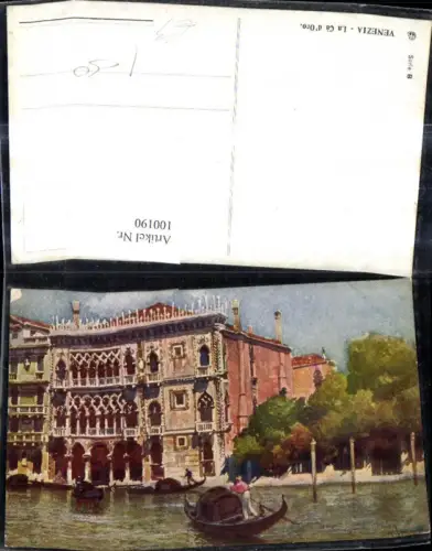 100190,Künstler Ak Veneto Venezia Venedig La Ca d Oro Gondel