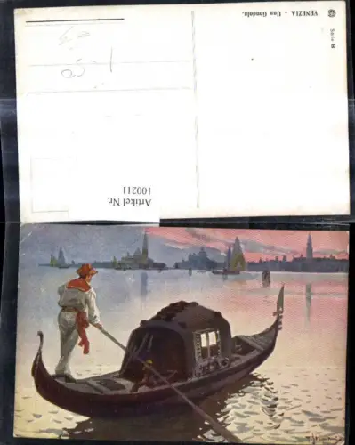 100211,Künstler Ak Veneto Venezia Venedig Una Gondola Gondel