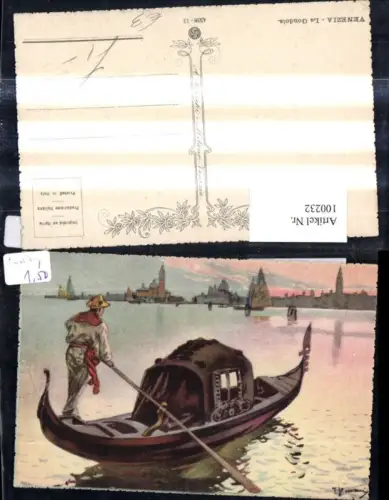 100232,Künstler Ak Veneto Venezia Venedig La Gondola Gondel