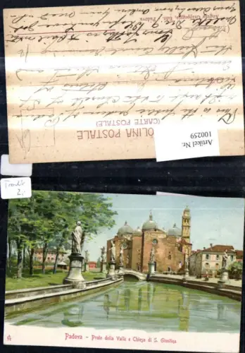 100259,Künstler Ak Veneto Padova Prato della Valle e Chiesa di S. Giustina