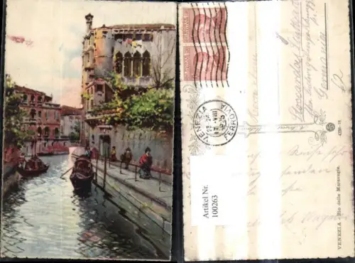 100263,Künstler Ak Veneto Venezia Venedig Rio delle Maravegie Gondel