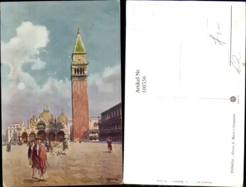 100356,Künstler Ak Veneto Venezia Venedig Chiesa S. Marco e Campanile