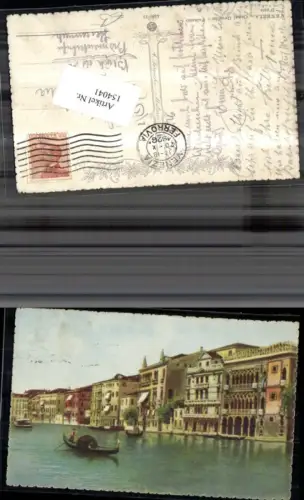 154041,Künstlerkarte A Scrocchi Venezia Canal Grande Palazzo Veneto