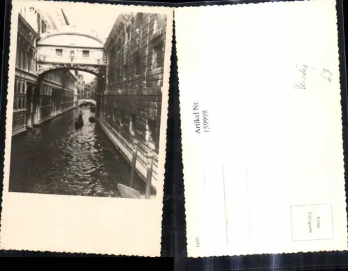 159998,Foto Ak Veneto Venezia Venedig Kanal Gondel