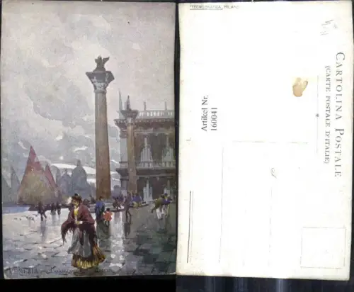 160041,Künstler Ak A. Scrocchi Veneto Venezia Venedig Colonne di S. Marco