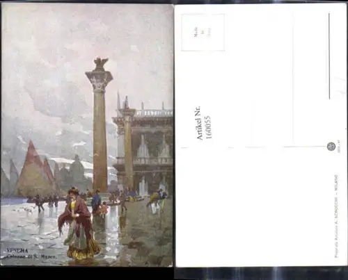 160055,Küsntler Ak A. Scrocchi Veneto Venezia Venedig Colonne di S. Marco