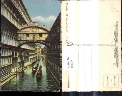 160058,Veneto Venezia Venedig Ponte d Sospiri Brücke Gondeln